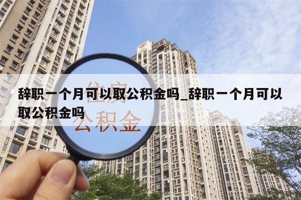 辞职一个月可以取公积金吗_辞职一个月可以取公积金吗