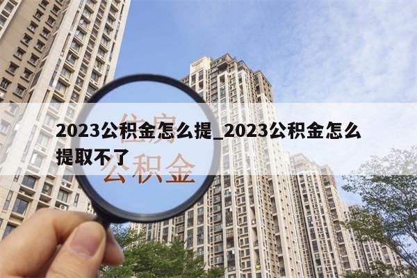 2023公积金怎么提_2023公积金怎么提取不了